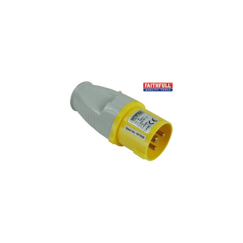 FAITHFULL FPPPLUG110 TRAILING LEAD PLUG 110v 16a YELLOW