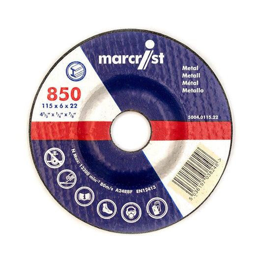 MARCRIST 850 METAL GRINDING DISC 125 x 6 x 22mm 5004.0125.22