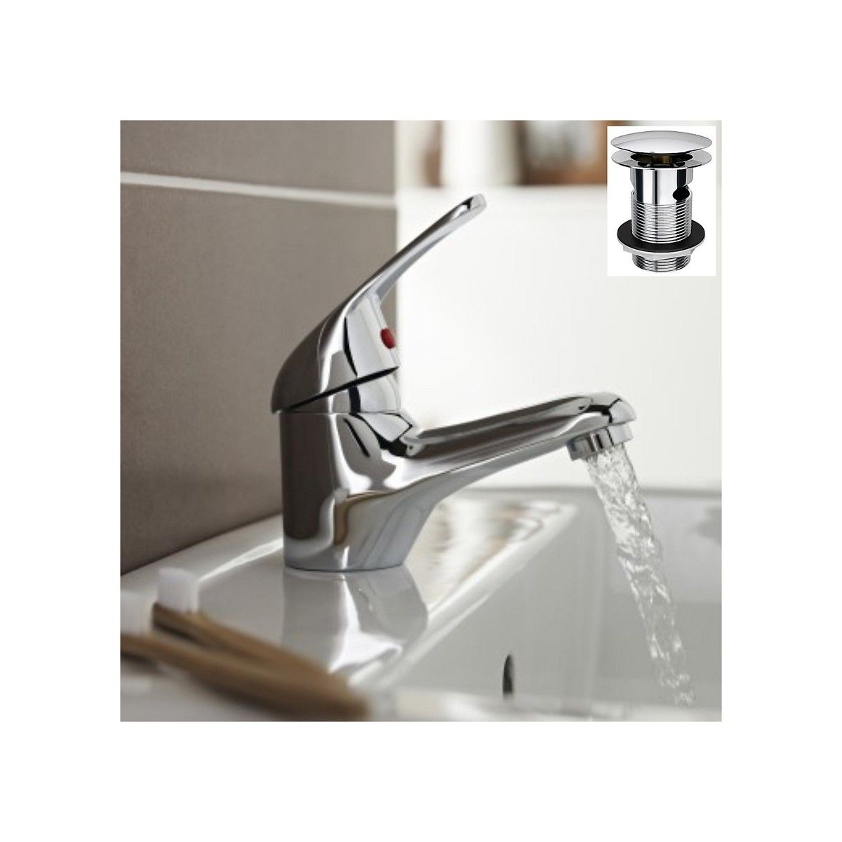 KARTELL TAP110G4K MONO BASIN MIXER C/W CLICK WASTE