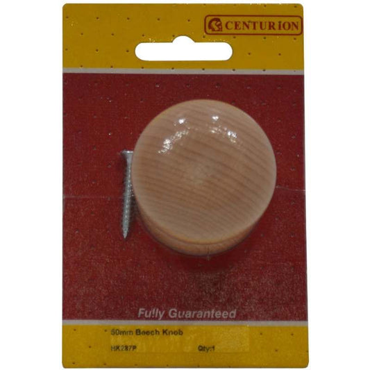 CENTURION HK287P CUPBOARD KNOB 50mm BEECH