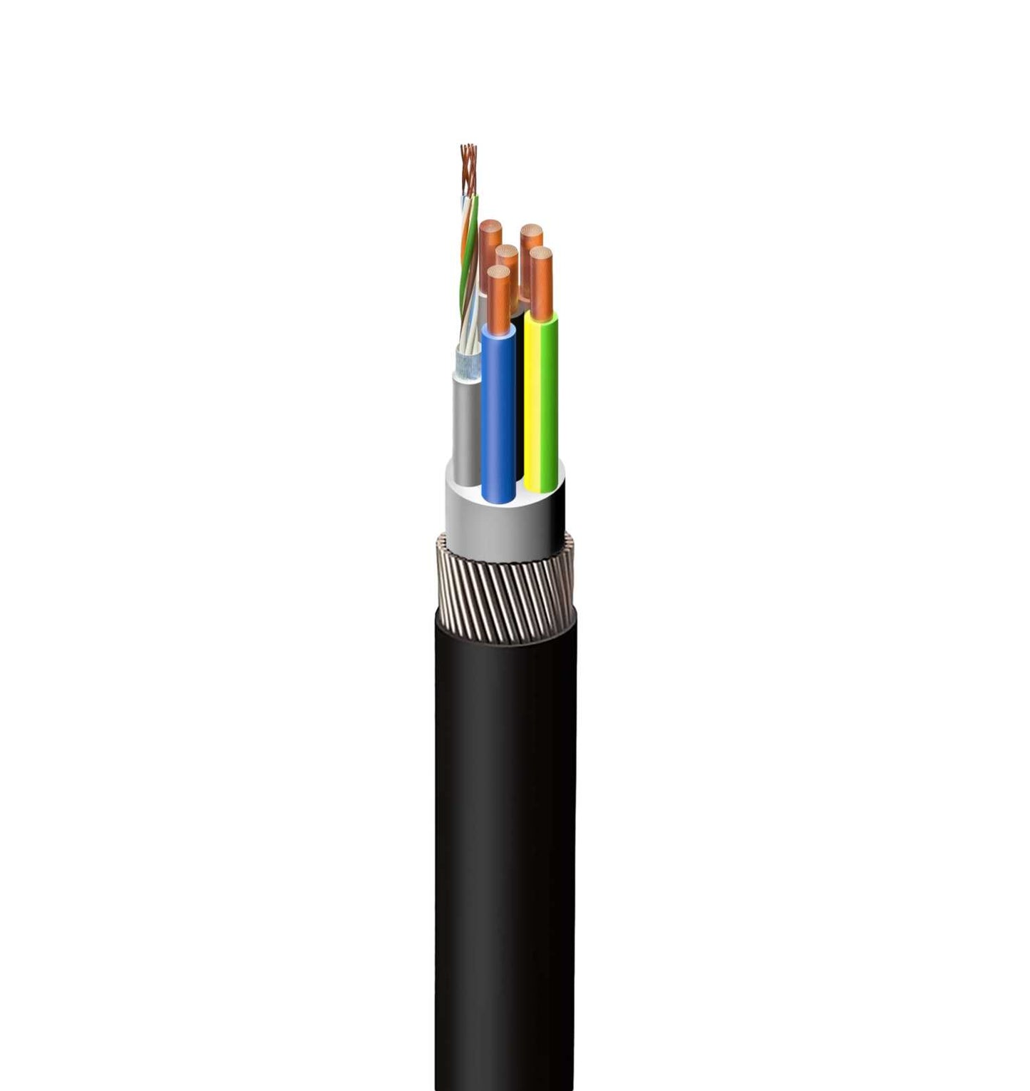 EV ProInstall 6mm² 5 Core CAT6A SWA Lszh Cable (Cut Length Sold By The Metre)