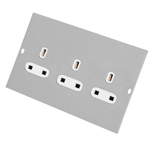 Electrak Legrand 3 Gang Unswitched Socket Outlet - Low Noise