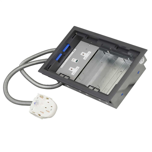 Electrak Legrand 3 Compartment Box with 3m 2P+E Tap-Off and Twin RCD Socket Plate