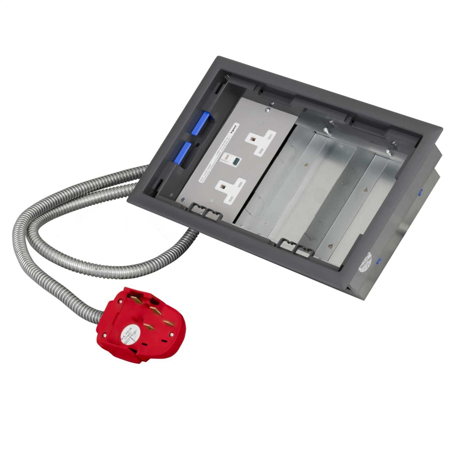 Electrak Legrand 3 Compartment Box with 2P+E Tap-Off and Twin RCD Socket Plates
