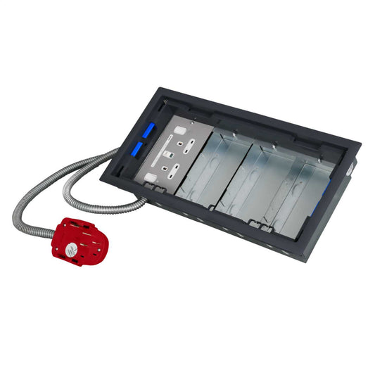 Electrak Legrand 4 Compartment Box with 2P+E Tap-Off and Twin RCD Socket Plate
