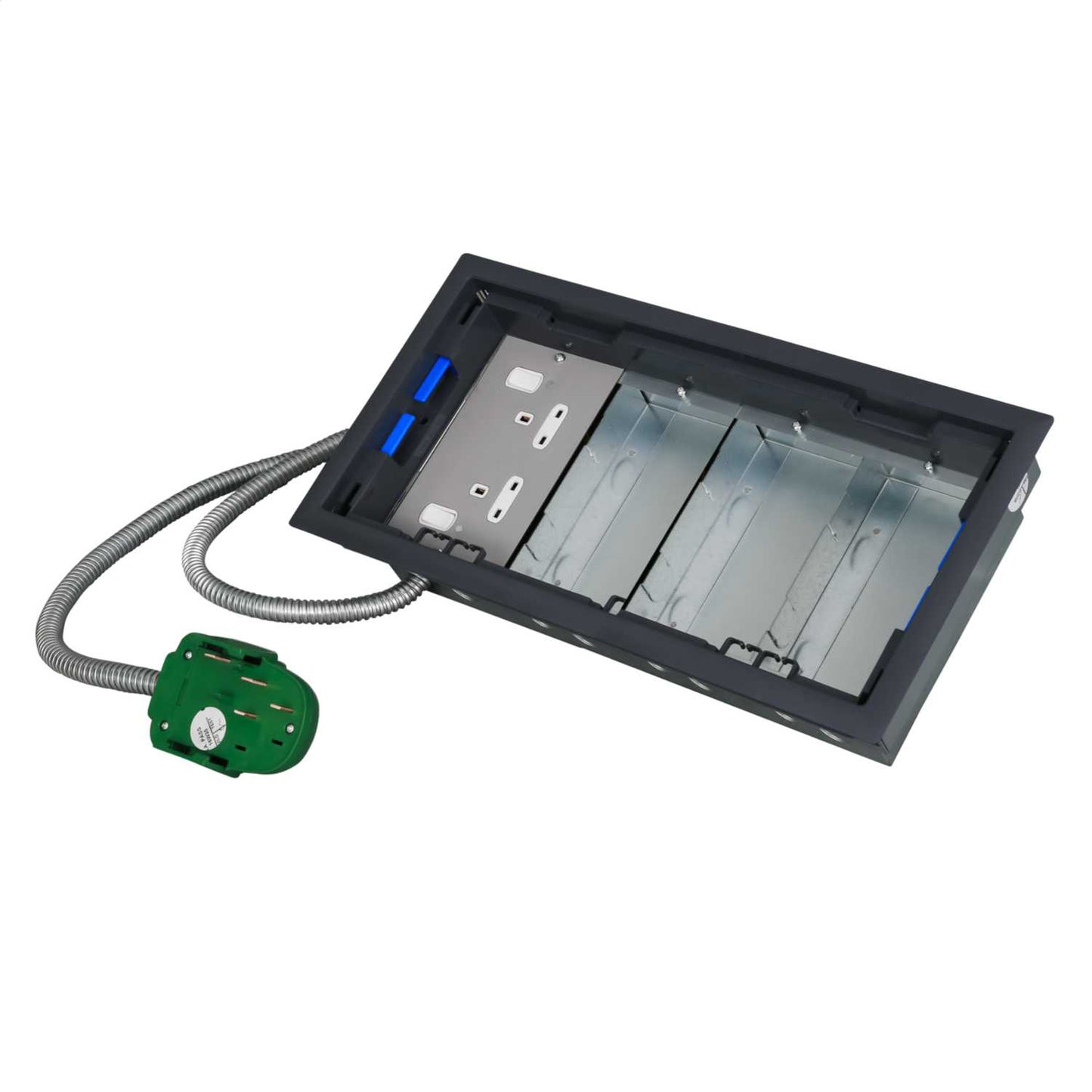 Electrak Legrand 4 Compartment Box with 2P+E Tap-Off and Twin Socket Plate