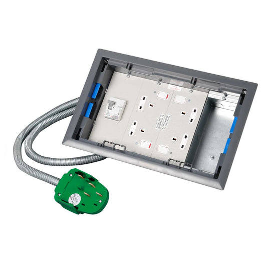 Electrak Legrand Floor Box with Type A RCD and 2 x Low Noise Twin Switched Sockets JP2532 Tap Off