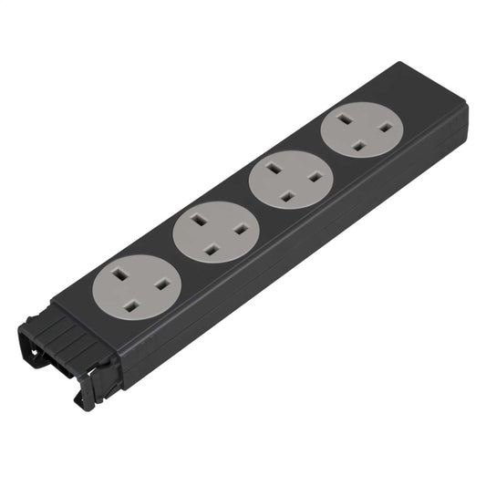 Electrak Legrand 4 Gang Socket Module Fused - Rotatable Grey - 2P+E