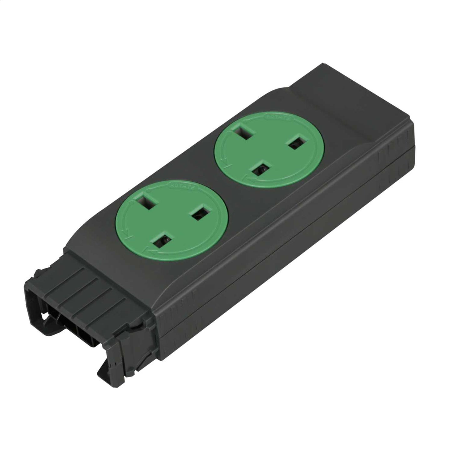 Electrak Legrand 2 Gang Rotatable Socket Module Clean Earth