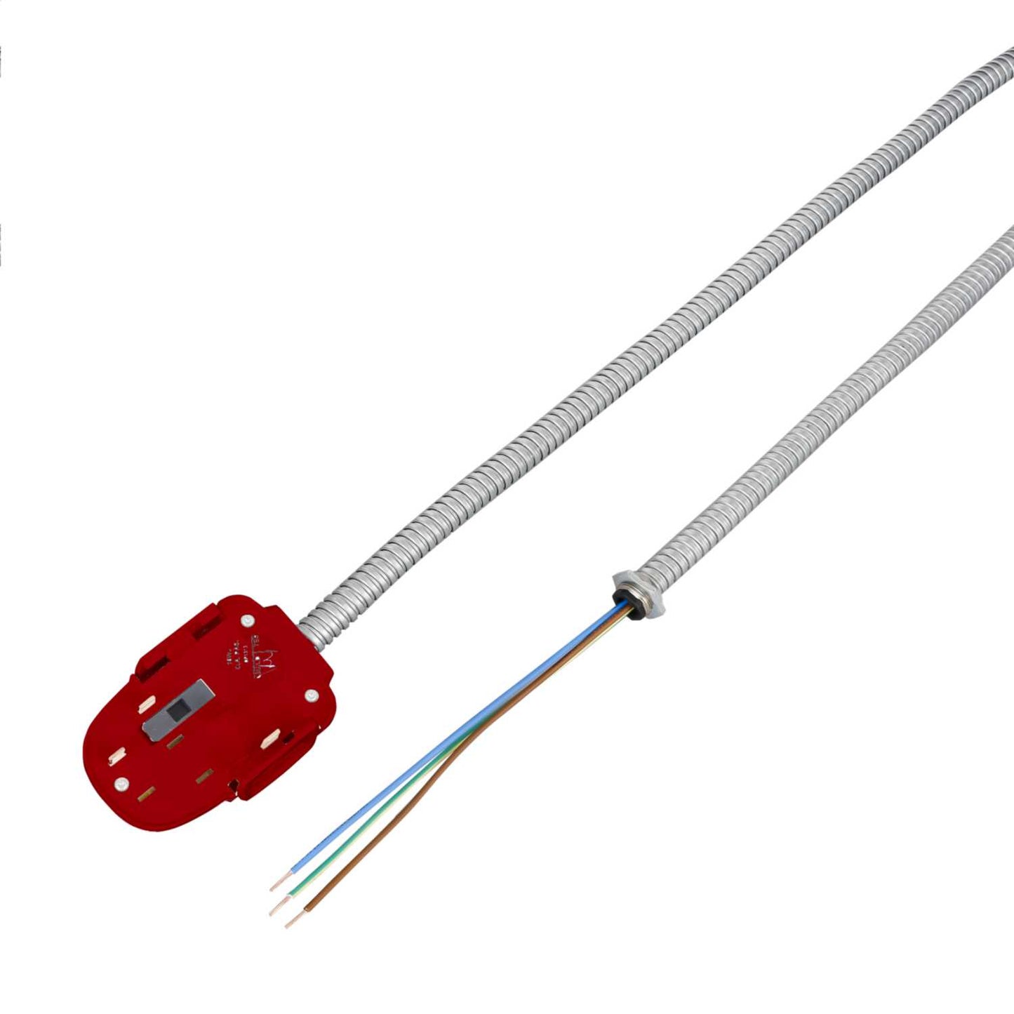 Electrak Legrand 5m 13A Fused Red Tap Off Unit 2P+E 607, M/Flex Conduit Auxiliary Earth