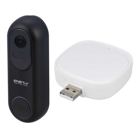 Enerj 1080P Wired and Wireless Video Doorbell with USB Chime