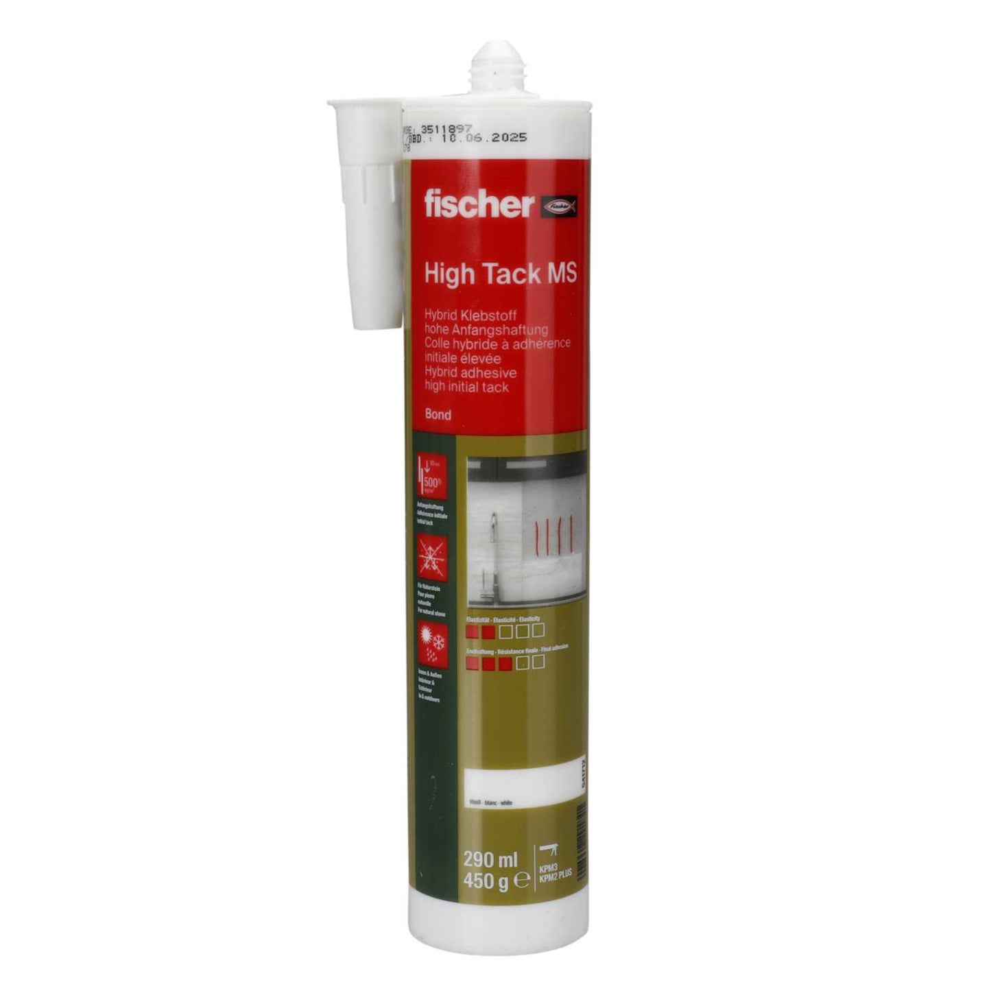 Fischer High Tack MS Adhesive White 290ml