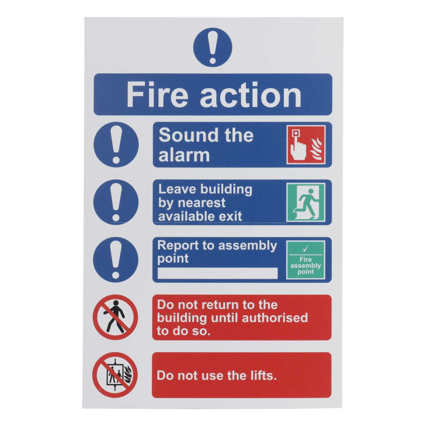 'Fire Action' Procedure Sign
