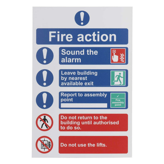 'Fire Action' Procedure Sign