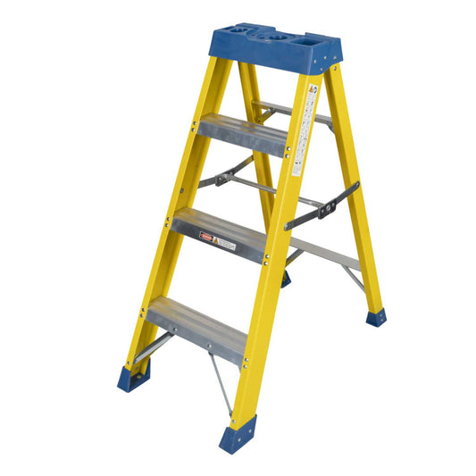Engex 4 Tread Fibreglass Stepladder with Magnetic Tool Tray