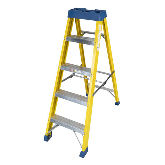 Engex 5 Tread Fibreglass Stepladder with Magnetic Tool Tray
