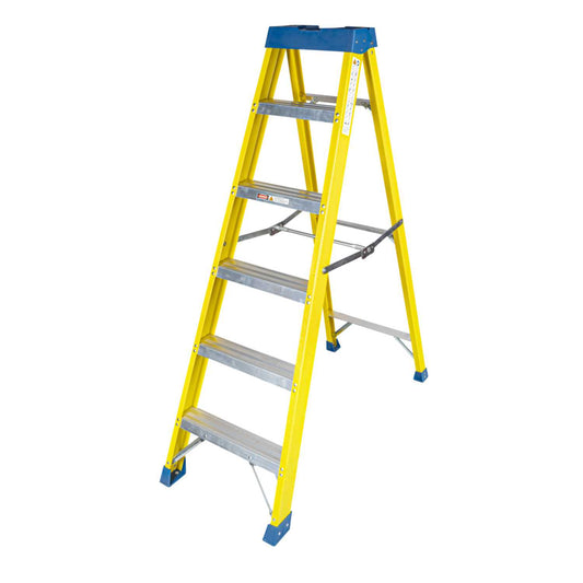 Engex 6 Tread Fibreglass Stepladder with Magnetic Tool Tray