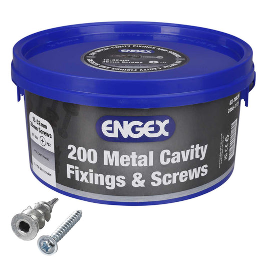 Engex Trade Tub Metal Plasterboard Fixings and Screws (Tub of 200)