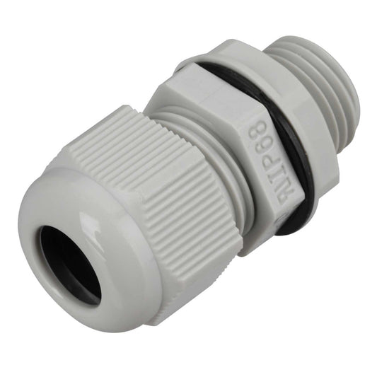 Engex 16mm IP68 Nylon Compression Gland with Locknut Grey (Pack of 10)