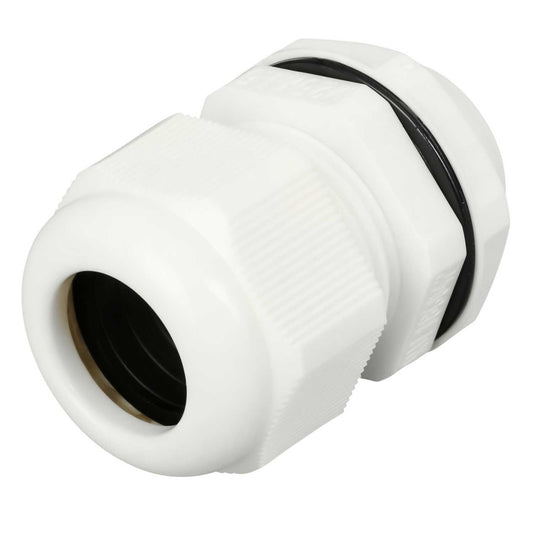 Engex 25mm IP68 Nylon Compression Gland with Locknut White (Pack of 10)