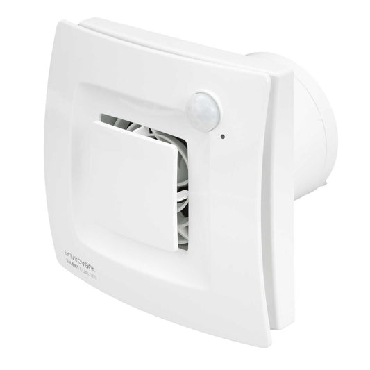Envirovent 100mm 4" Silent Dual Humidistat Timer Fan with PIR White