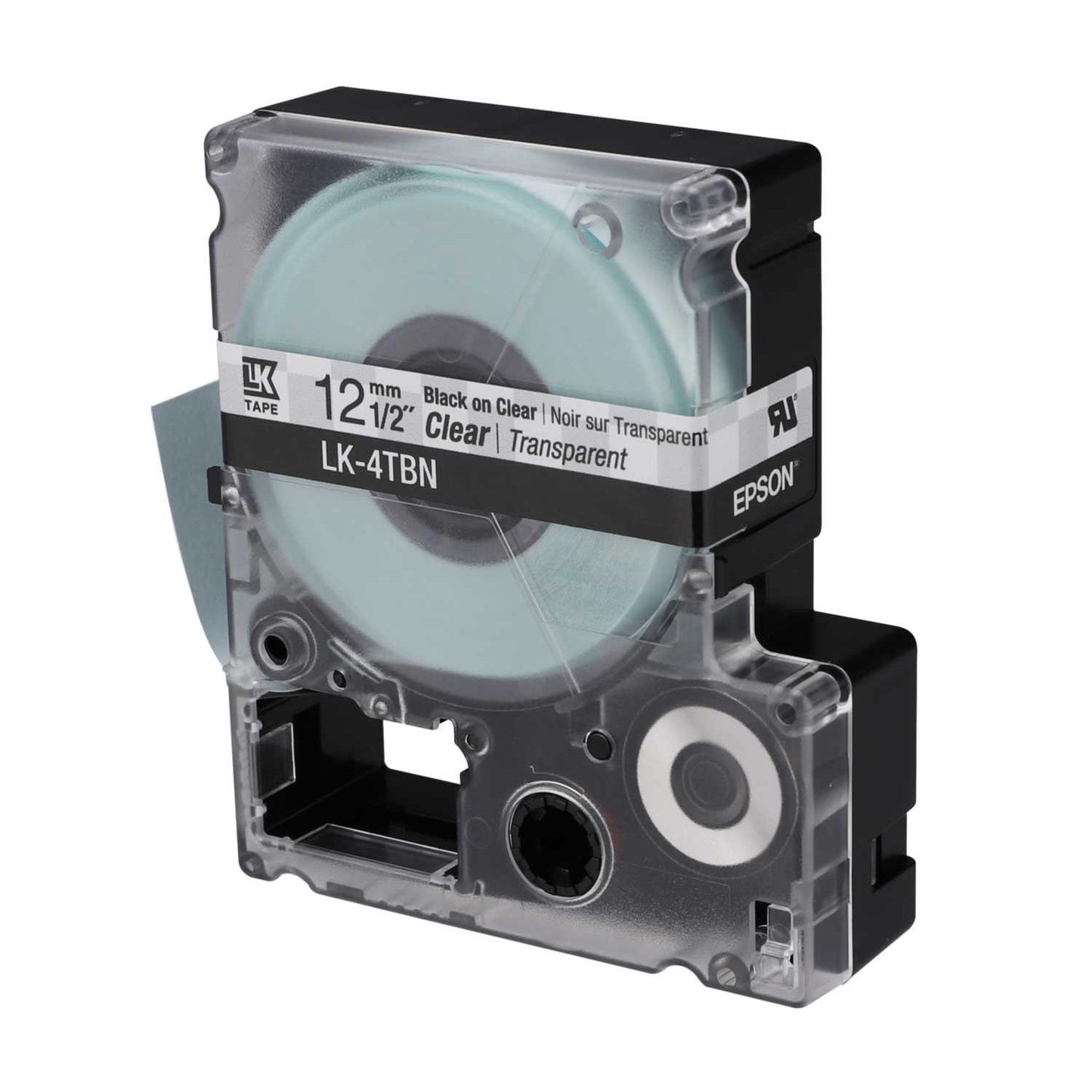 Epson LabelWorks 12mm x 9m Cartridge Black on Clear