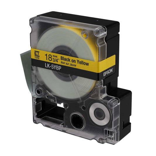 Epson LabelWorks 18mm x 9m Cartridge Black on Yellow