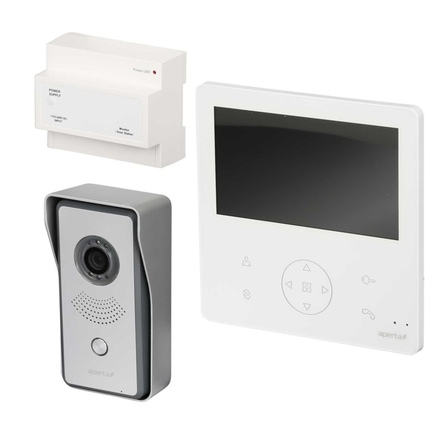 ESP Aperta Colour Video Door Entry System with Record and White Monitor