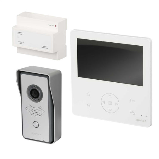 ESP Aperta Colour Video Door Entry System with Record and White Monitor