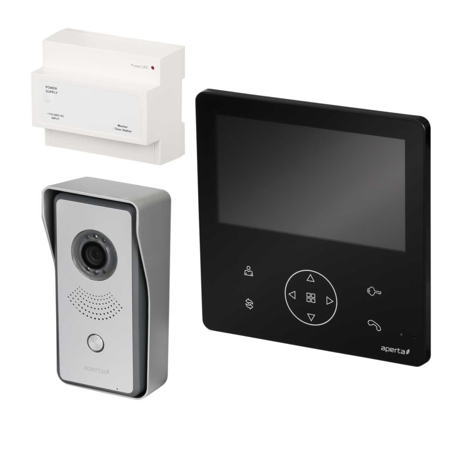 ESP Aperta Colour Video Door Entry System with Record and Black Monitor
