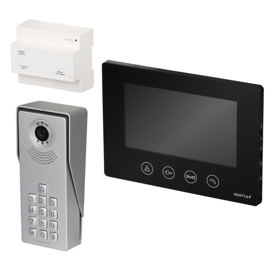 ESP Aperta Colour Video Door Entry System with Keypad and Black Monitor