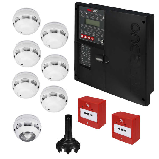 Magduo Magduo 2 Zone Two Wire Conventional Fire Alarm Kit Black