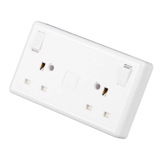 Eterna 13A 1 to 2 Gang Switched Converter Socket White