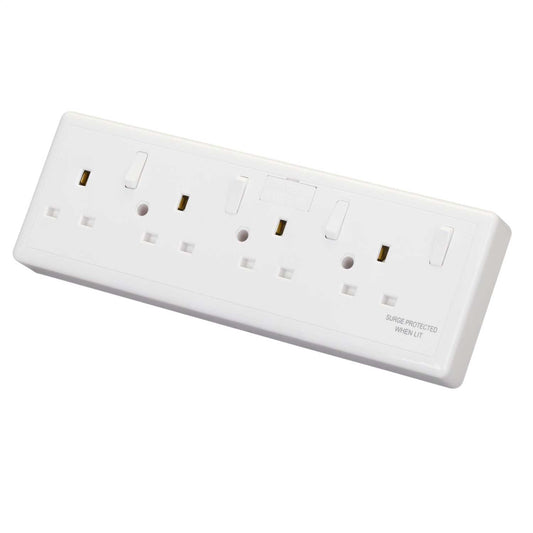Eterna 13A 1 / 2 Gang to 4 Gang Switched Converter Socket White