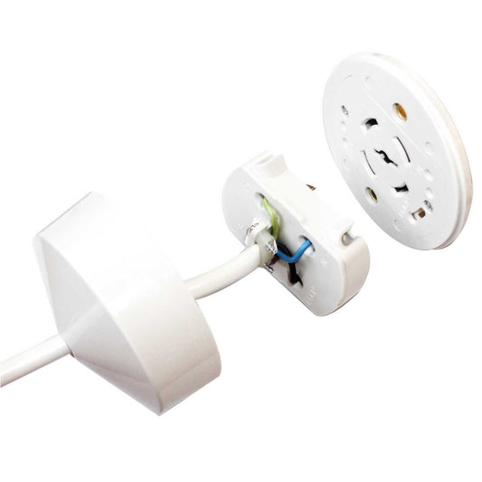 Eterna 6A 4 Pin Pre-Wired Plug-In Ceiling Rose with 2m Cable White