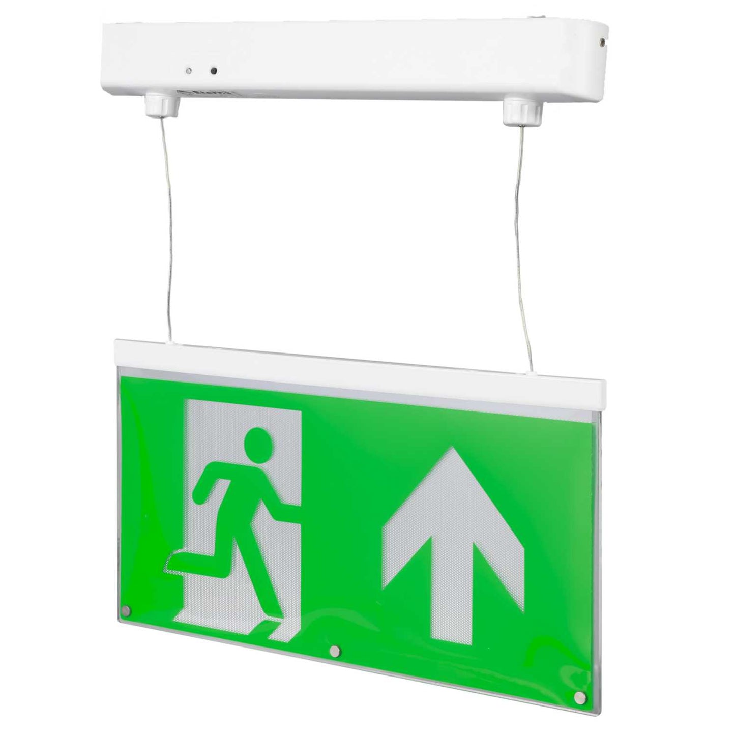 Eterna 2.3W LED Emergency Droplight with Auto Self Test and ISO 7010 Up Arrow Legend