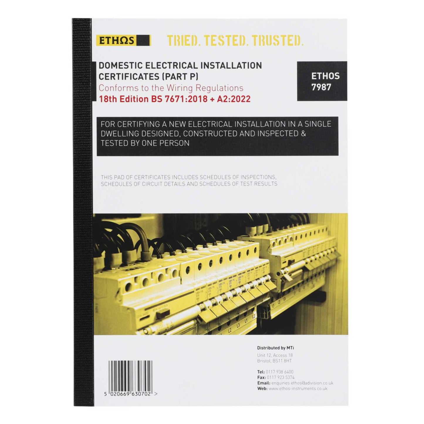 Ethos Part P Domestic Electrical Installation Certificates 18th Edition Amendment 2
