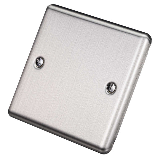 Eurolite 1 Gang Blank Plate Satin Stainless Steel