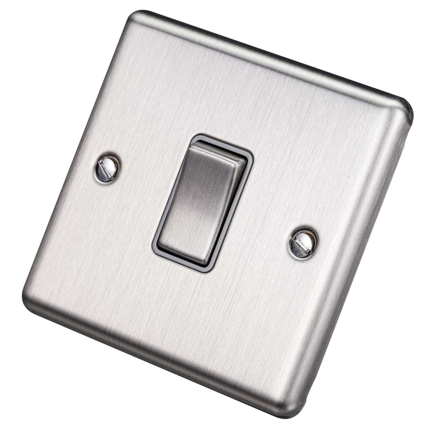 Eurolite 10A 1 Gang Intermediate Switch Grey Insert Satin Stainless Steel