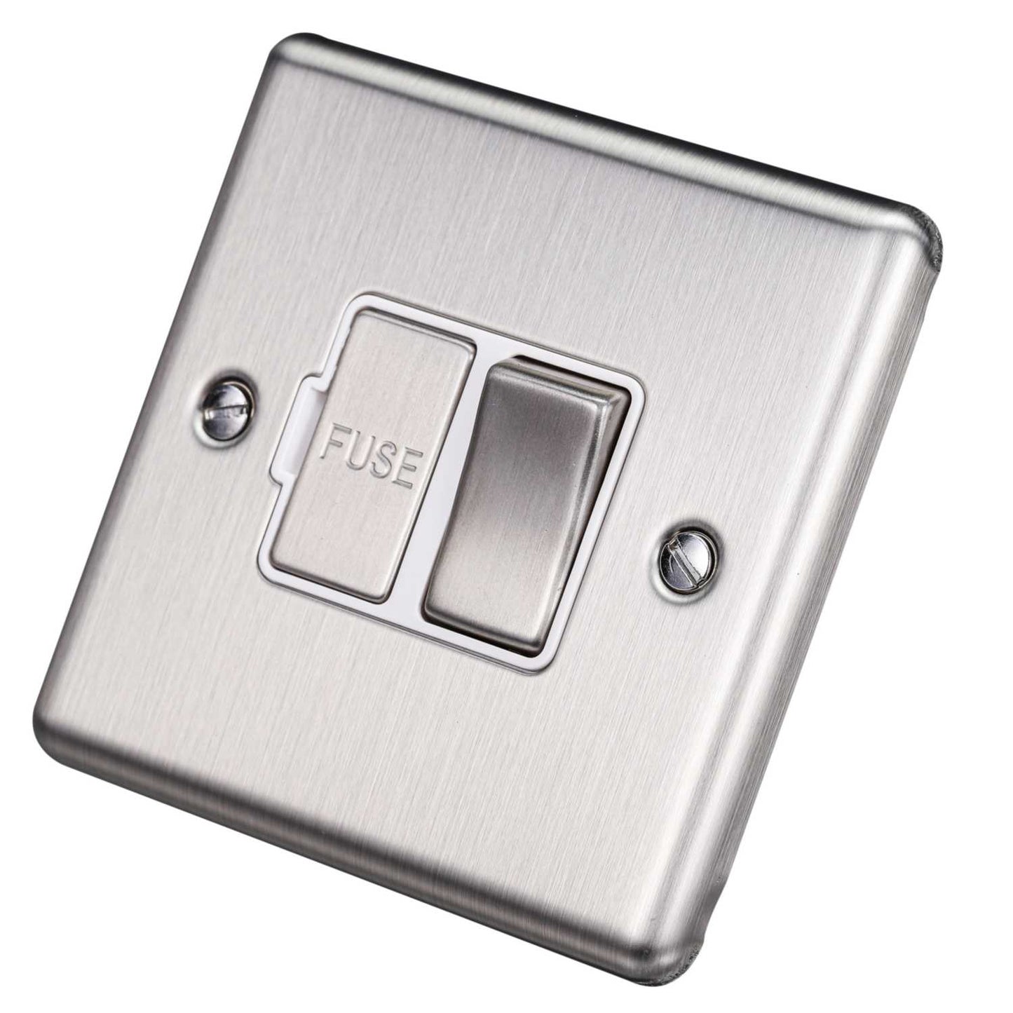 Eurolite 13A DP Switched Fused Spur White Insert Satin Stainless Steel