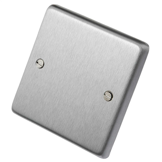 Eurolite 1 Gang Blank Plate Polished Stainless Steel