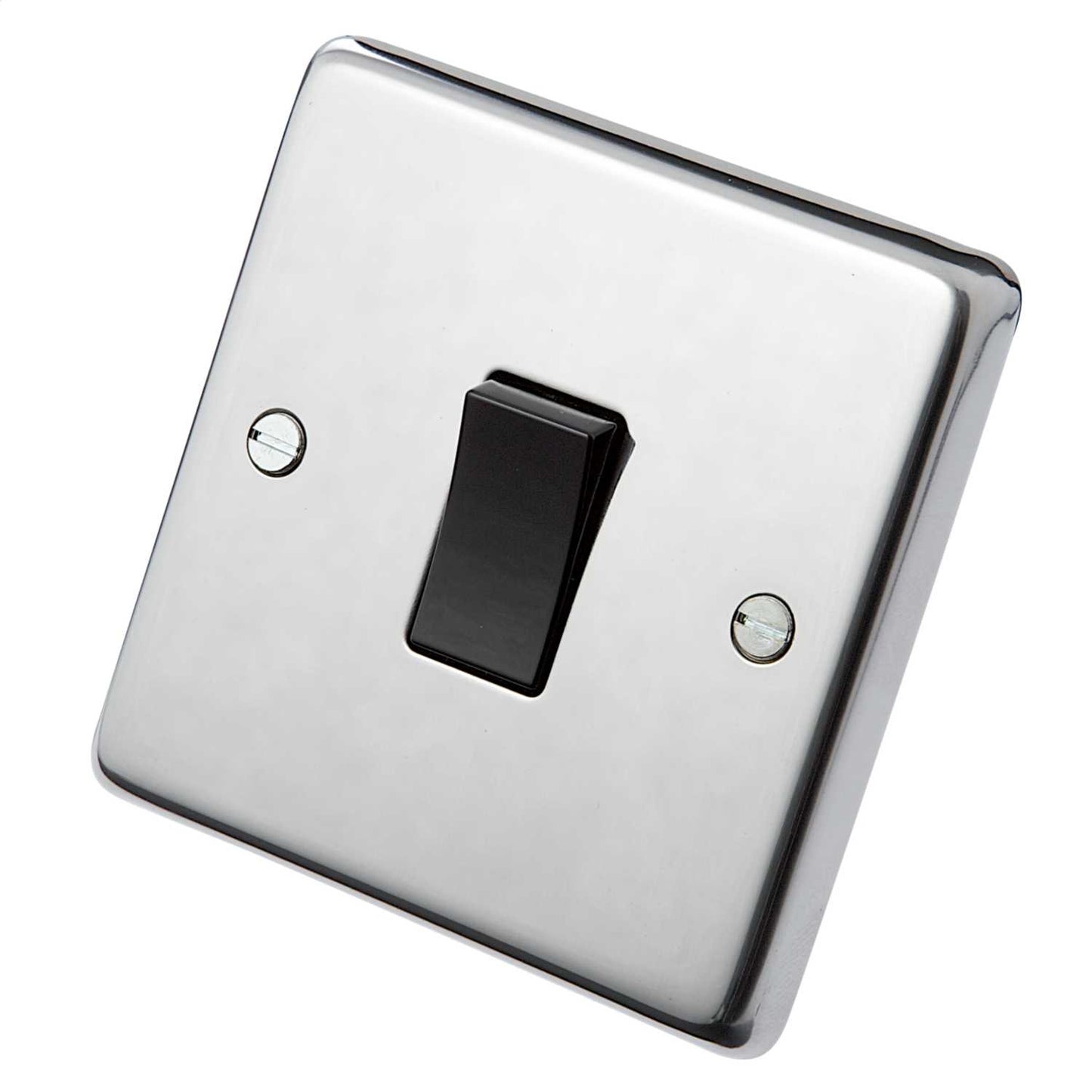 Eurolite 20A DP Switch Black Insert Polished Stainless Steel
