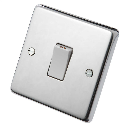 Eurolite 20A DP Switch White Insert Polished Stainless Steel