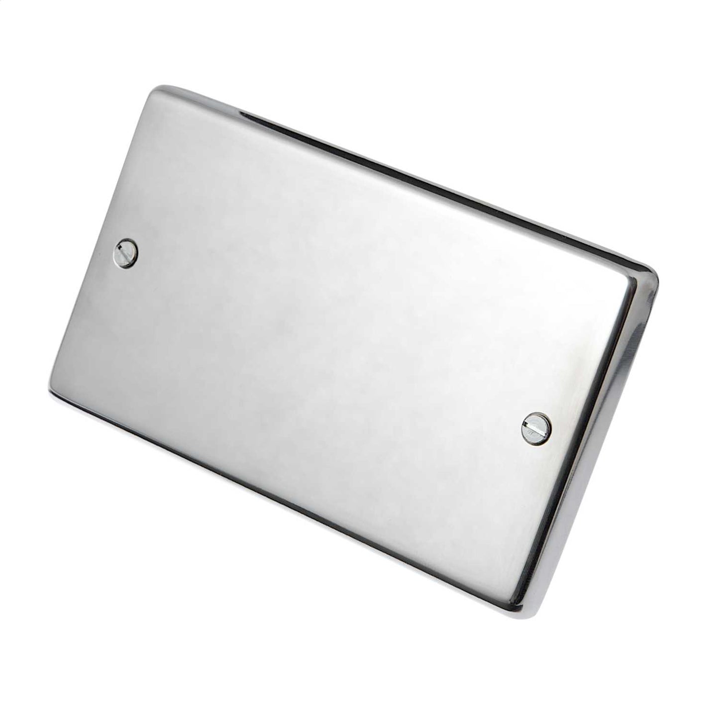 Eurolite 2 Gang Blank Plate Polished Stainless Steel