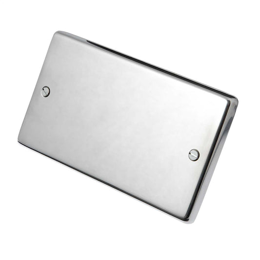 Eurolite 2 Gang Blank Plate Polished Stainless Steel