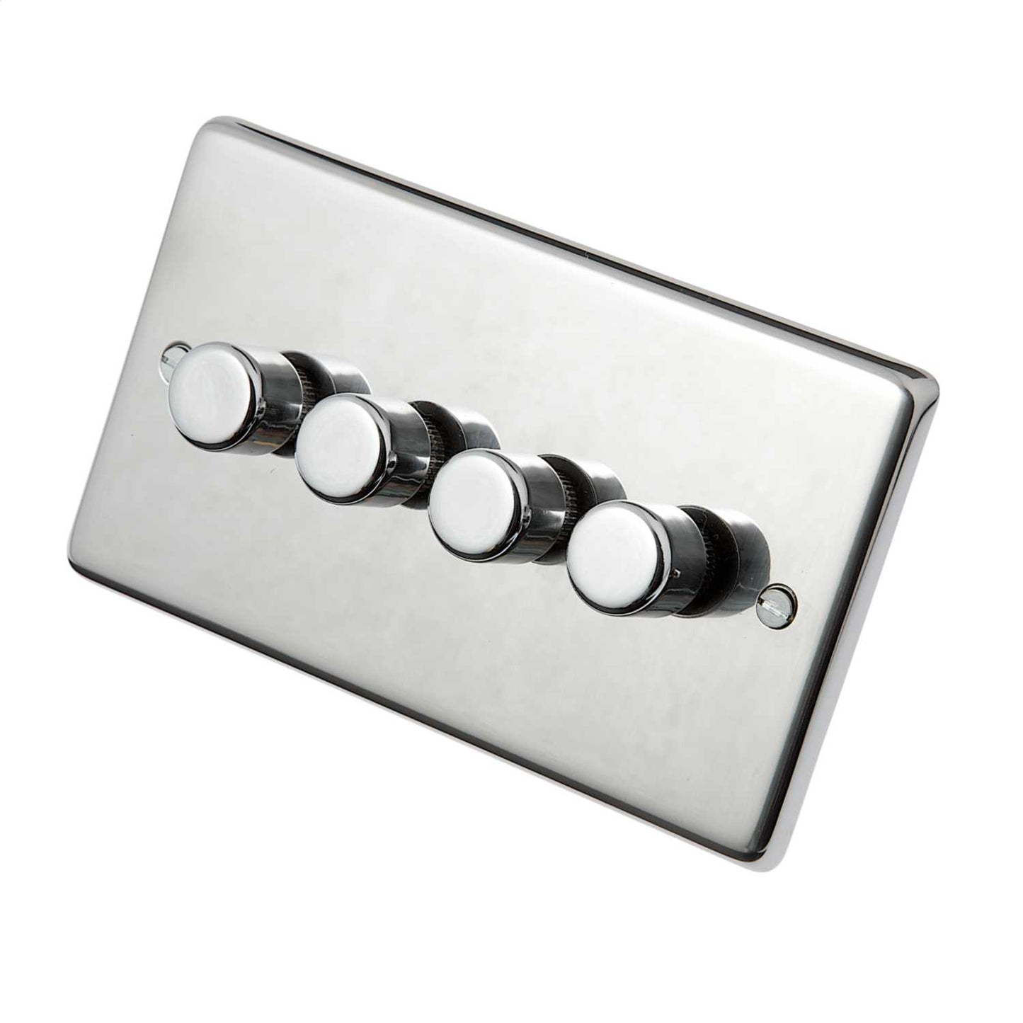 Eurolite 400W 4 Gang Dimmer Switch Polished Stainless Steel