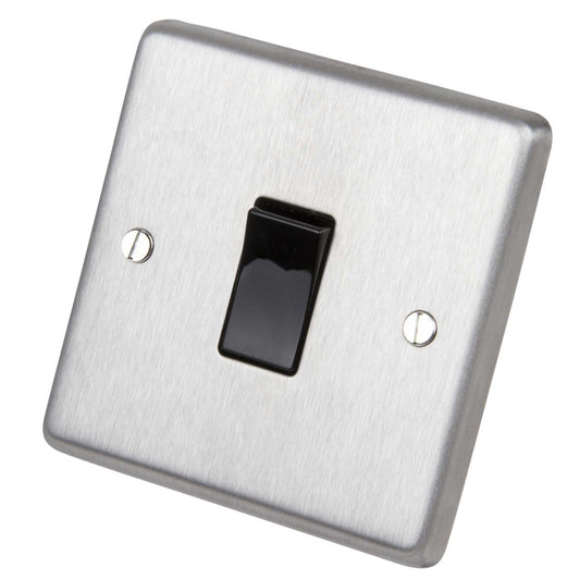 Eurolite 20A DP Switch Black Insert Satin Stainless Steel