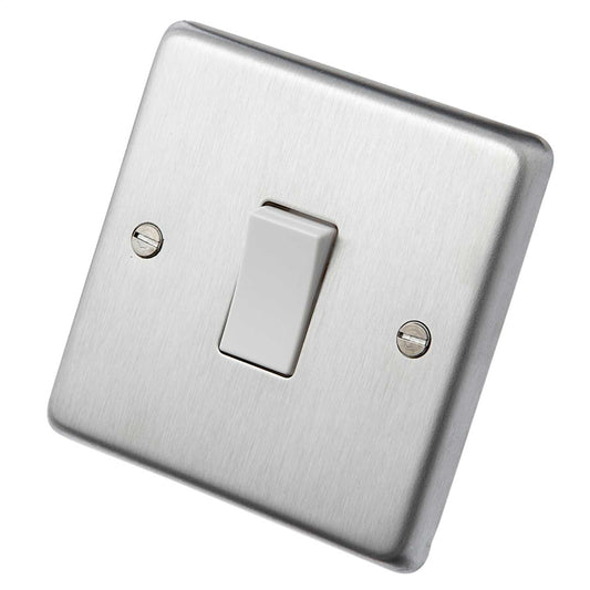 Eurolite 20A DP Switch White Insert Satin Stainless Steel