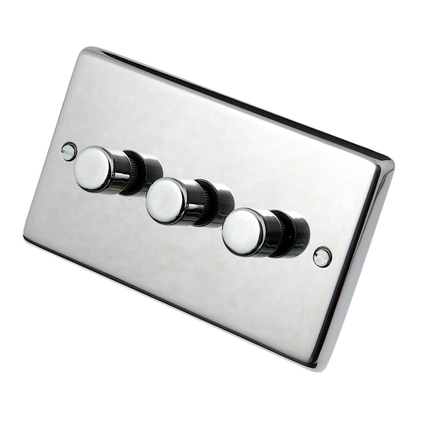Eurolite 400W 3 Gang Dimmer Switch Satin Stainless Steel