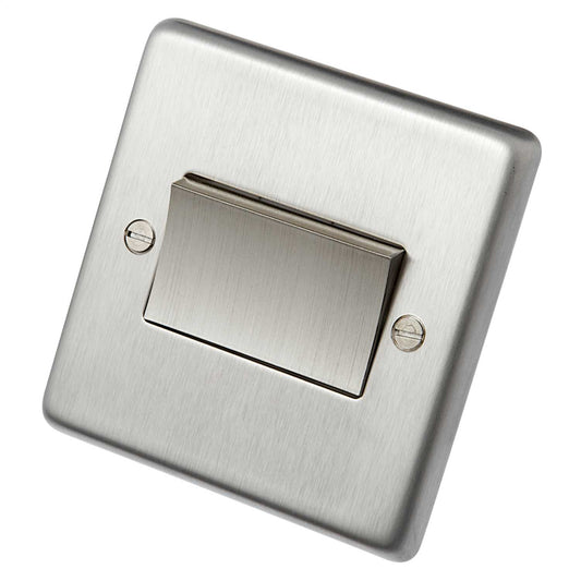 Eurolite 6A Triple Pole Fan Isolator Switch Satin Stainless Steel